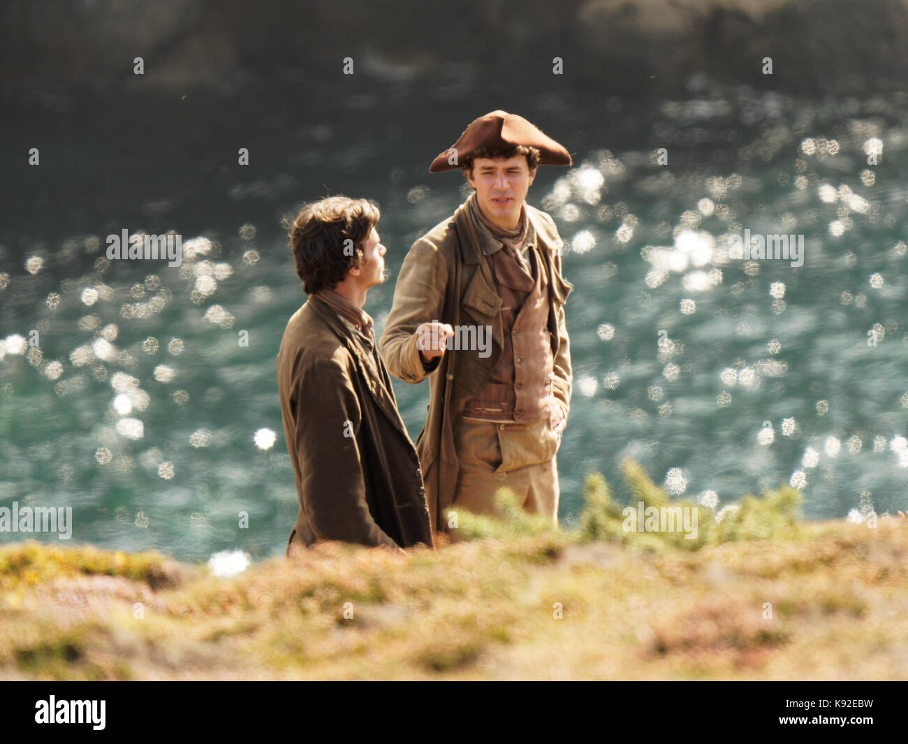 Poldark posizione di ripresa per la serie 4 2018 porthgwarra cove, 18 settembre 2017, Cornwall, Regno Unito. Foto Stock