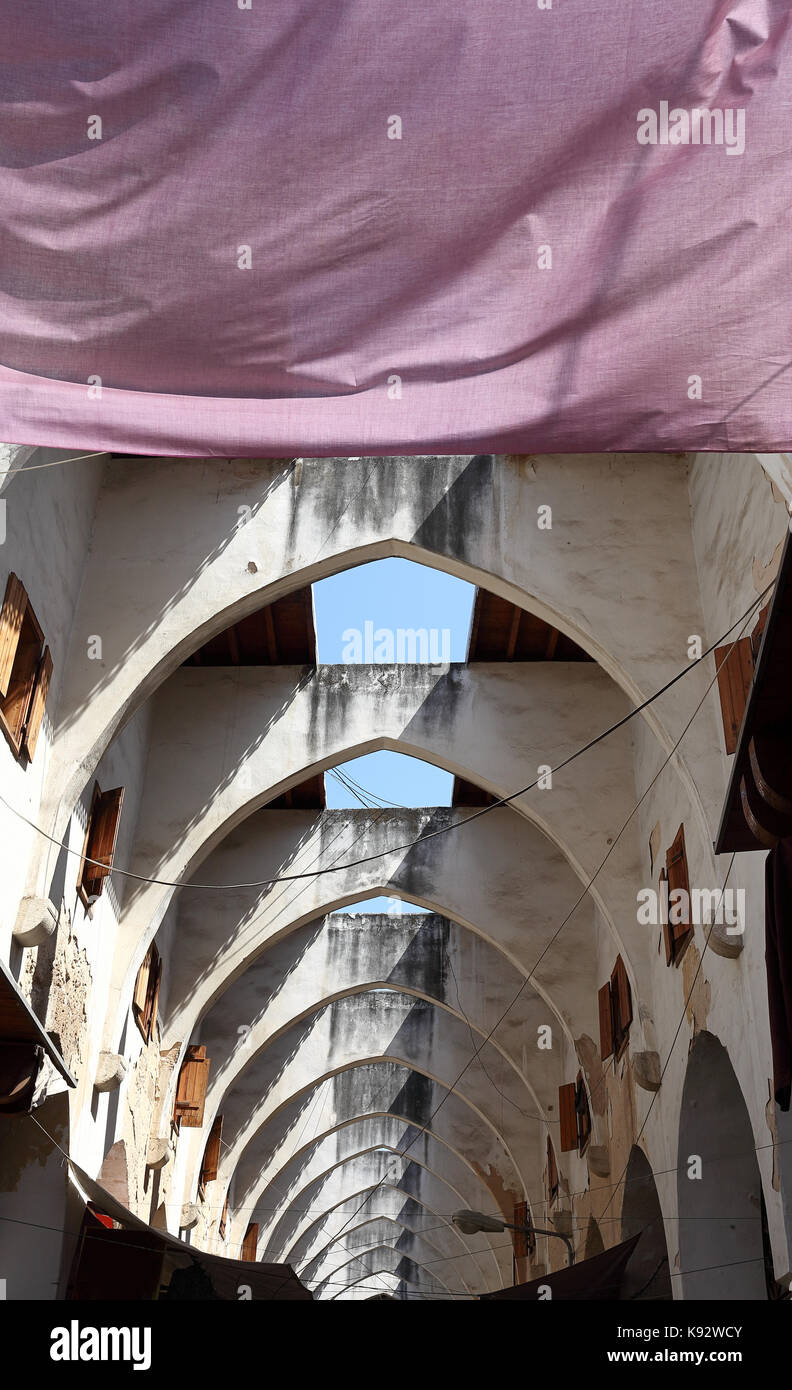 Il souk medievale architettura a Tripoli in Libano Foto Stock