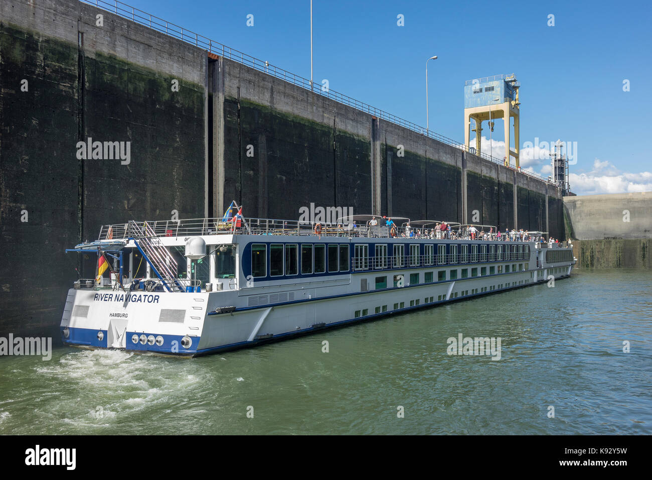 La Romania, il fiume Danubio, iron gate lock n.1 Foto Stock
