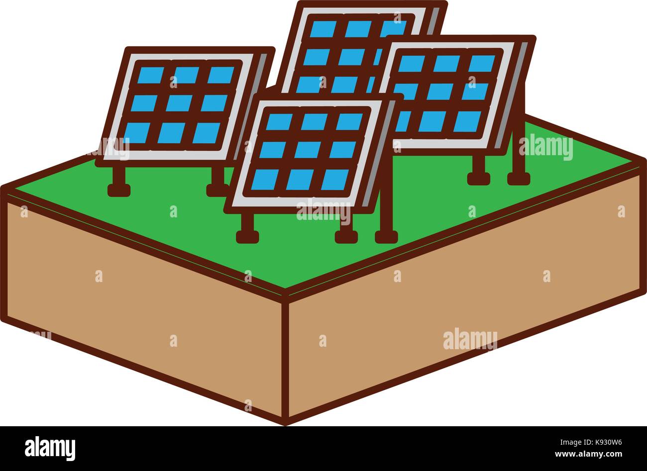 Pannelli solari tecnologie moderne fonti di energia alternative Illustrazione Vettoriale