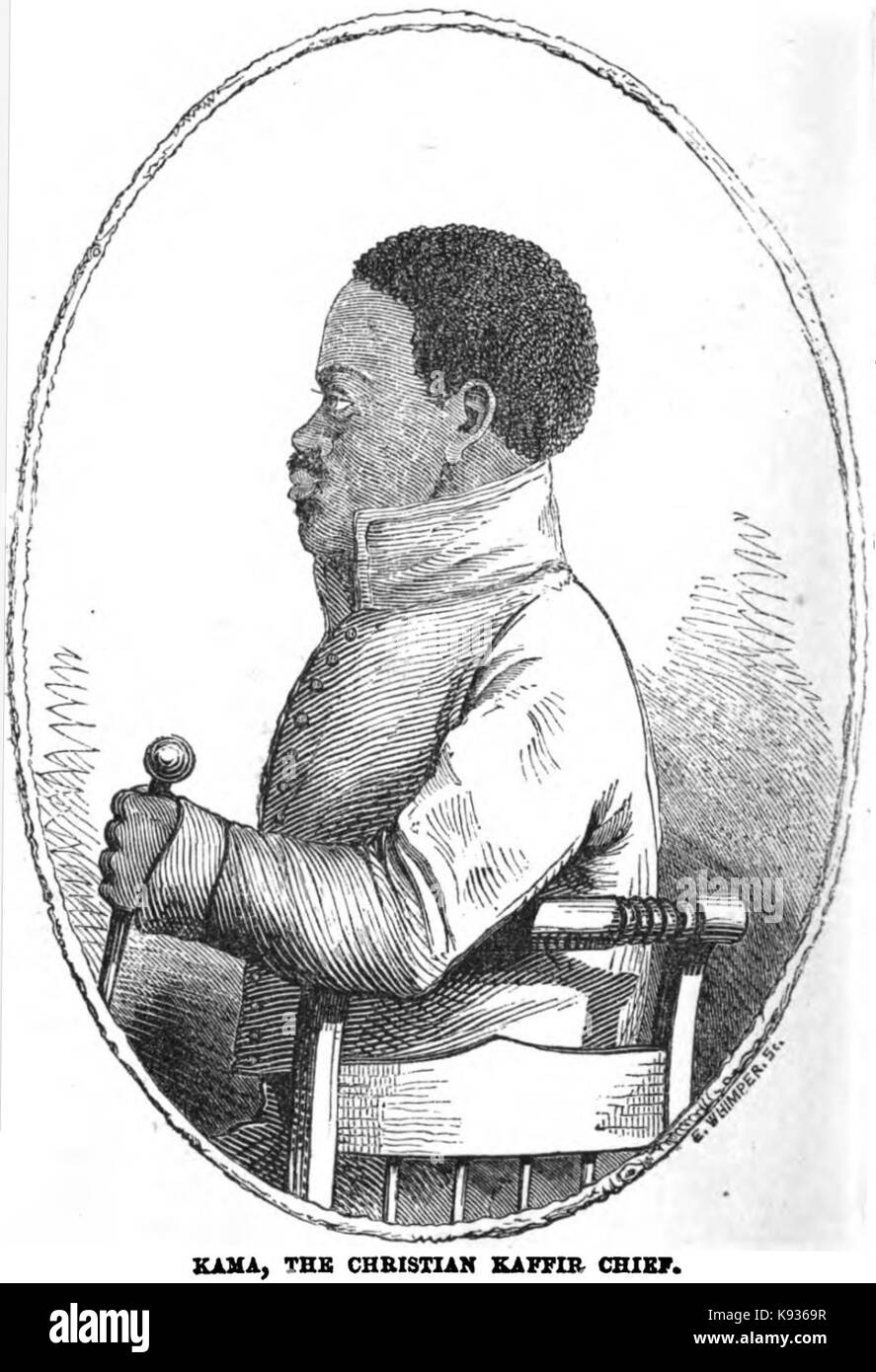 La Kama, il cristiano Chief Kaffir (luglio 1853, X, p.72) copia Foto Stock