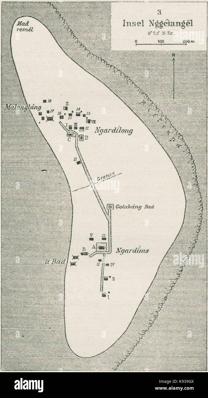 Kayangel mappa vecchia Foto Stock