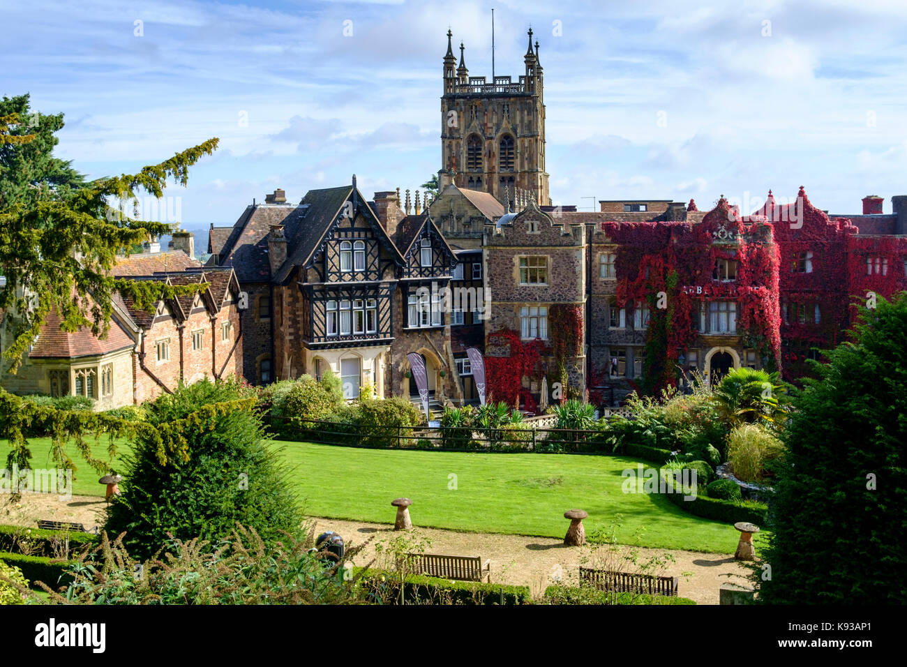 Intorno a great malvern, un piccolo paese di campagna in Worcestershire Inghilterra uk il abbey hotel Foto Stock