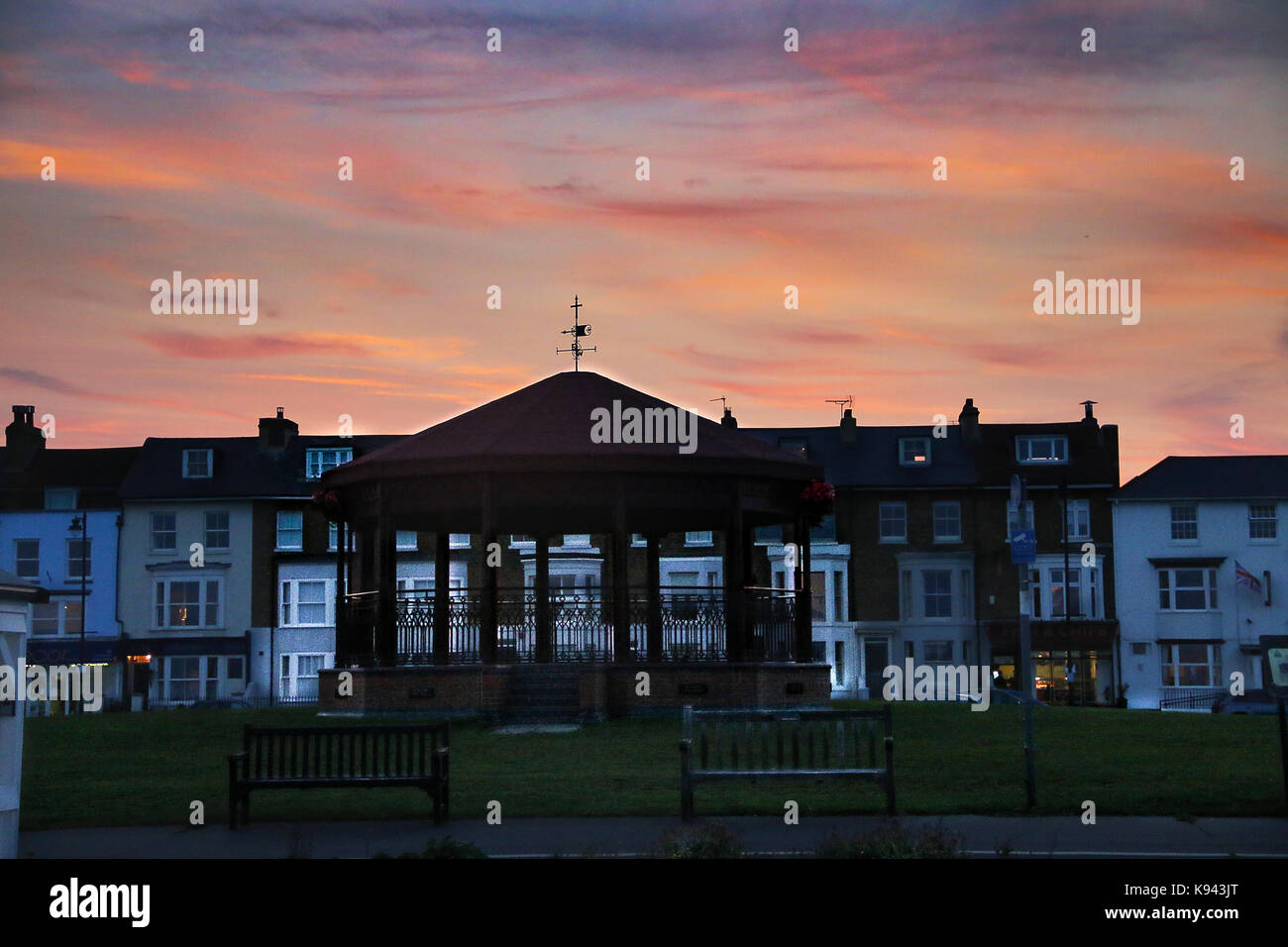Peach tramonto sul filamento walmer Foto Stock