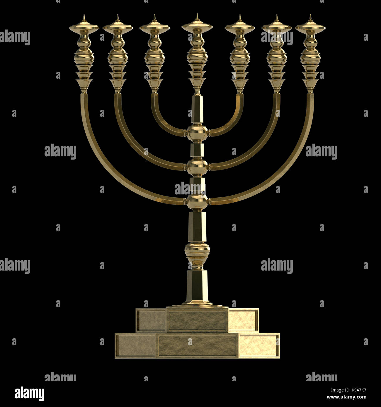 Candela menorah 3D render Foto Stock