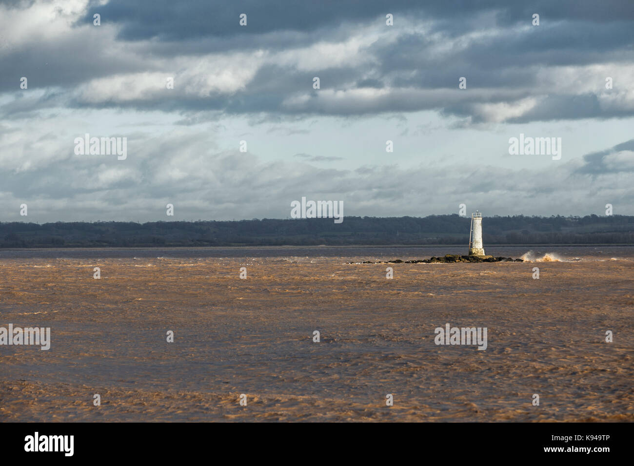 Charston rock lighthouse, fiume Severn. Foto Stock