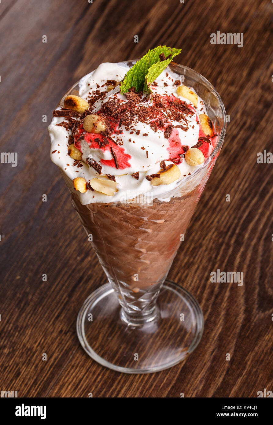 Vaniglia e gelato al cioccolato Foto Stock