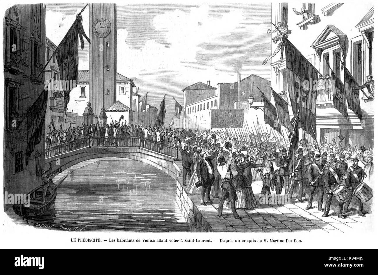 L'illustrazione 1866, p. 296 Plebiscito a Venezia Foto Stock