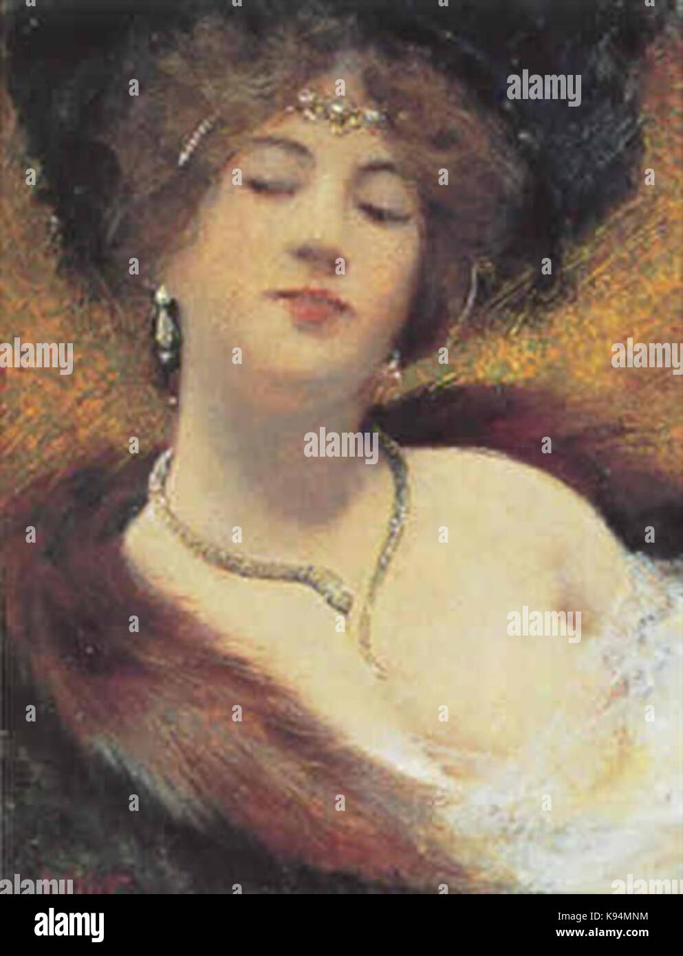 Leo la dieta donna con un cappello nero e snake collana Foto Stock