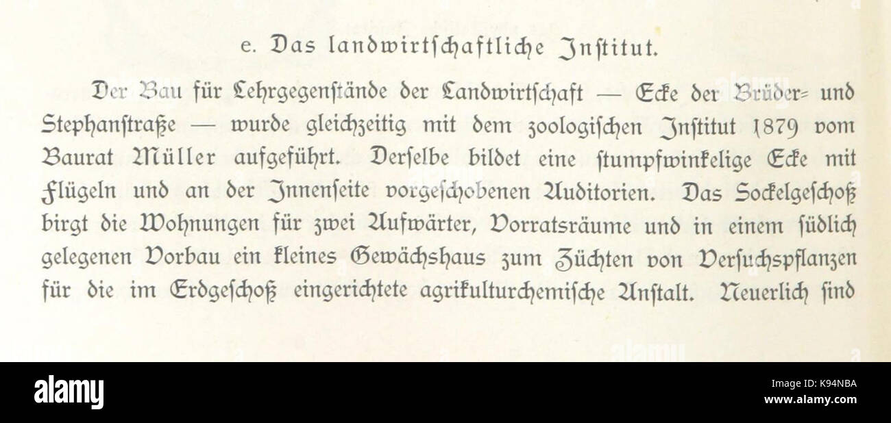 Landwirtschaftliches Institut leipzig und seine bauten (1892), S. 188 Foto Stock