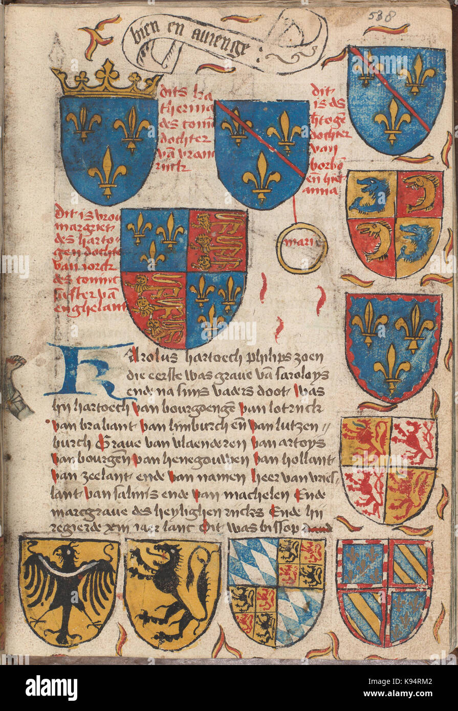 Kattendijkekroniek (ca. 1491) KB KW 1900 A 008, folium 538 r Foto Stock