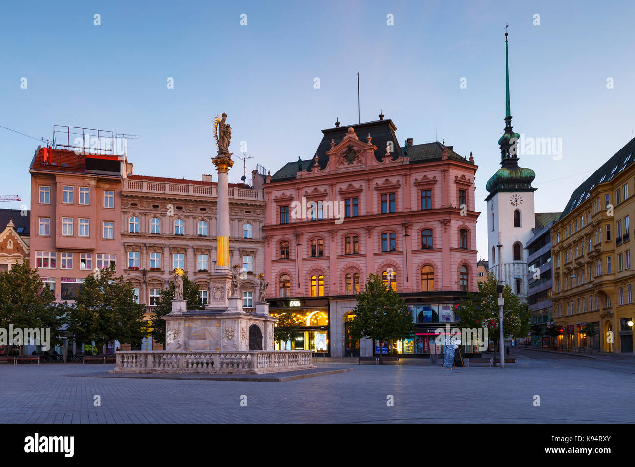 Piazza della Città vecchia di Brno, Repubblica Ceca. Foto Stock
