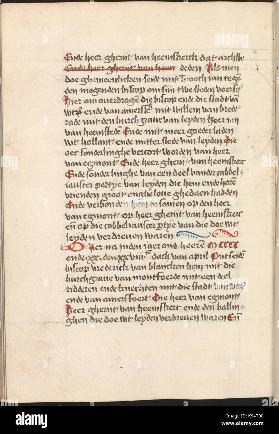 Kattendijkekroniek (ca. 1491) KB KW 1900 A 008, folium 456v Foto Stock