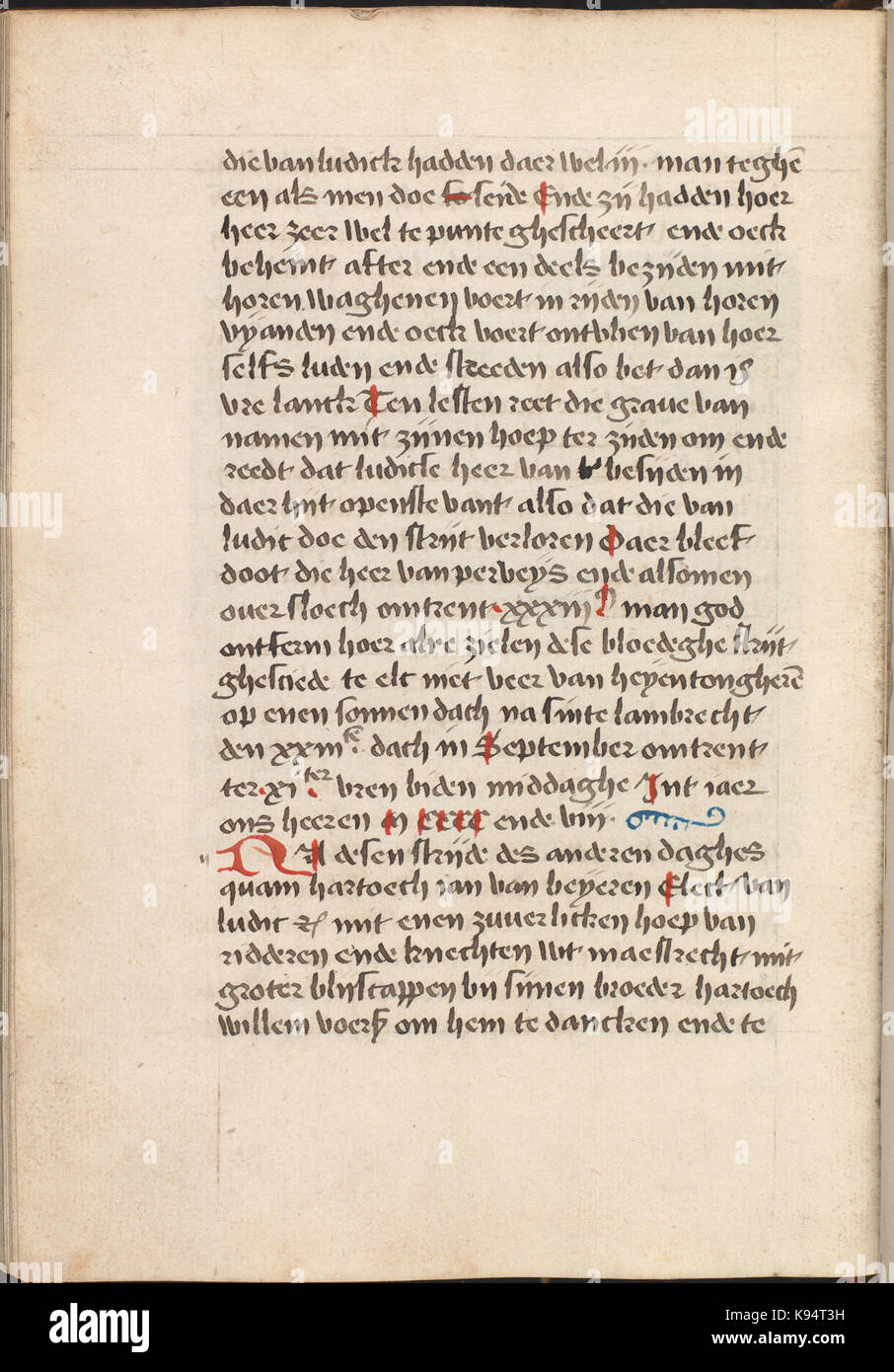 Kattendijkekroniek (ca. 1491) KB KW 1900 A 008, folium 398v Foto Stock