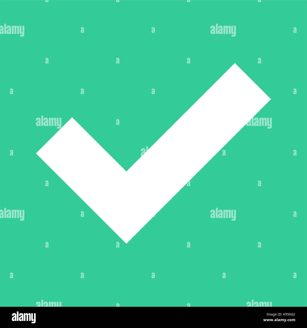 Appartamento icona segno di spunta oltre piazza segno tasto di scelta rapida e facile recolorable forma isolata dal background. illustrazione vettoriale Illustrazione Vettoriale