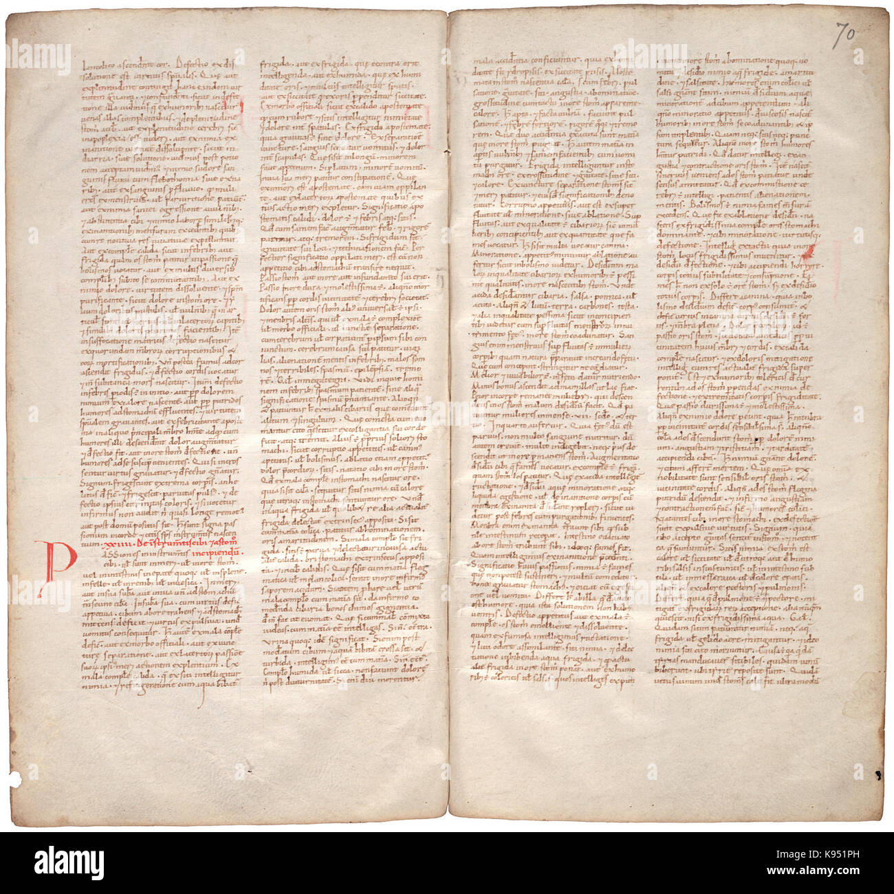 Il Liber pantegni KB 73 J 6 folio 069v (sinistra) e 070R (destra) Foto Stock