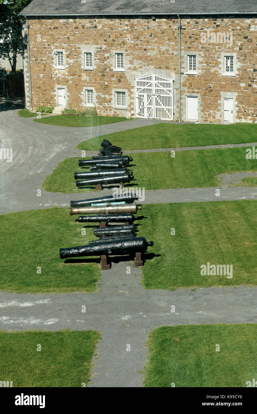 British del XIX secolo a cannone il Museo Stewart o Musee Stewart in Parc parco Jean-Drapeau su Saint Helen's Island, Montreal, Quebec, Canada Foto Stock