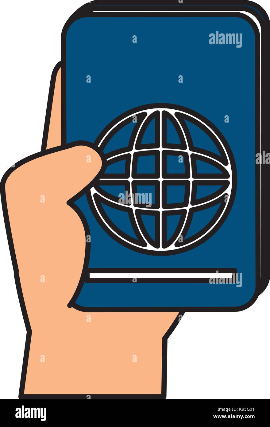 Lato umano con passaporto documento icona isolato illustrazione vettoriale design Illustrazione Vettoriale