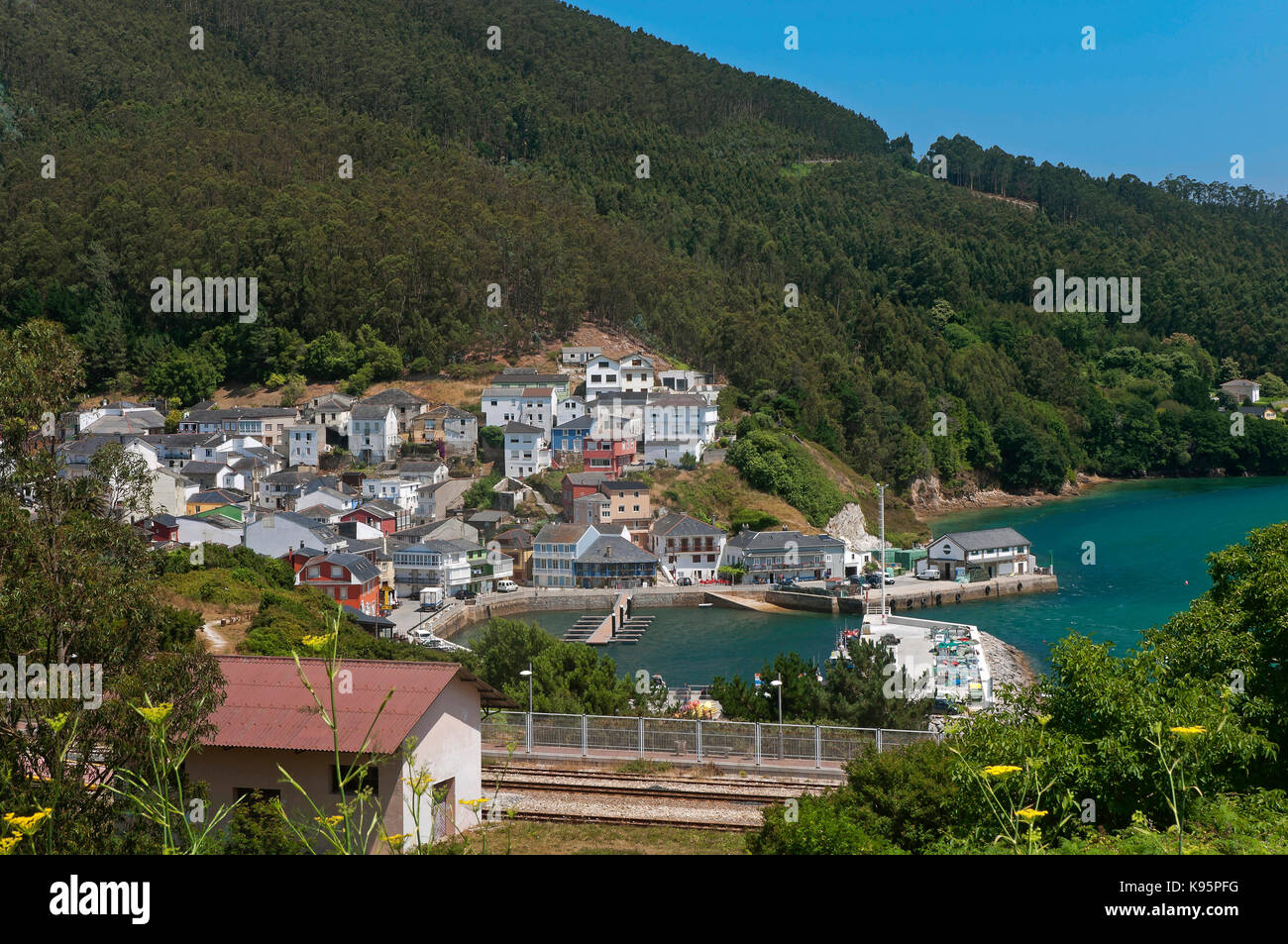 O Porto do Barqueiro, Manon, provincia la Coruna, Regione Galizia, Spagna, Europa Foto Stock