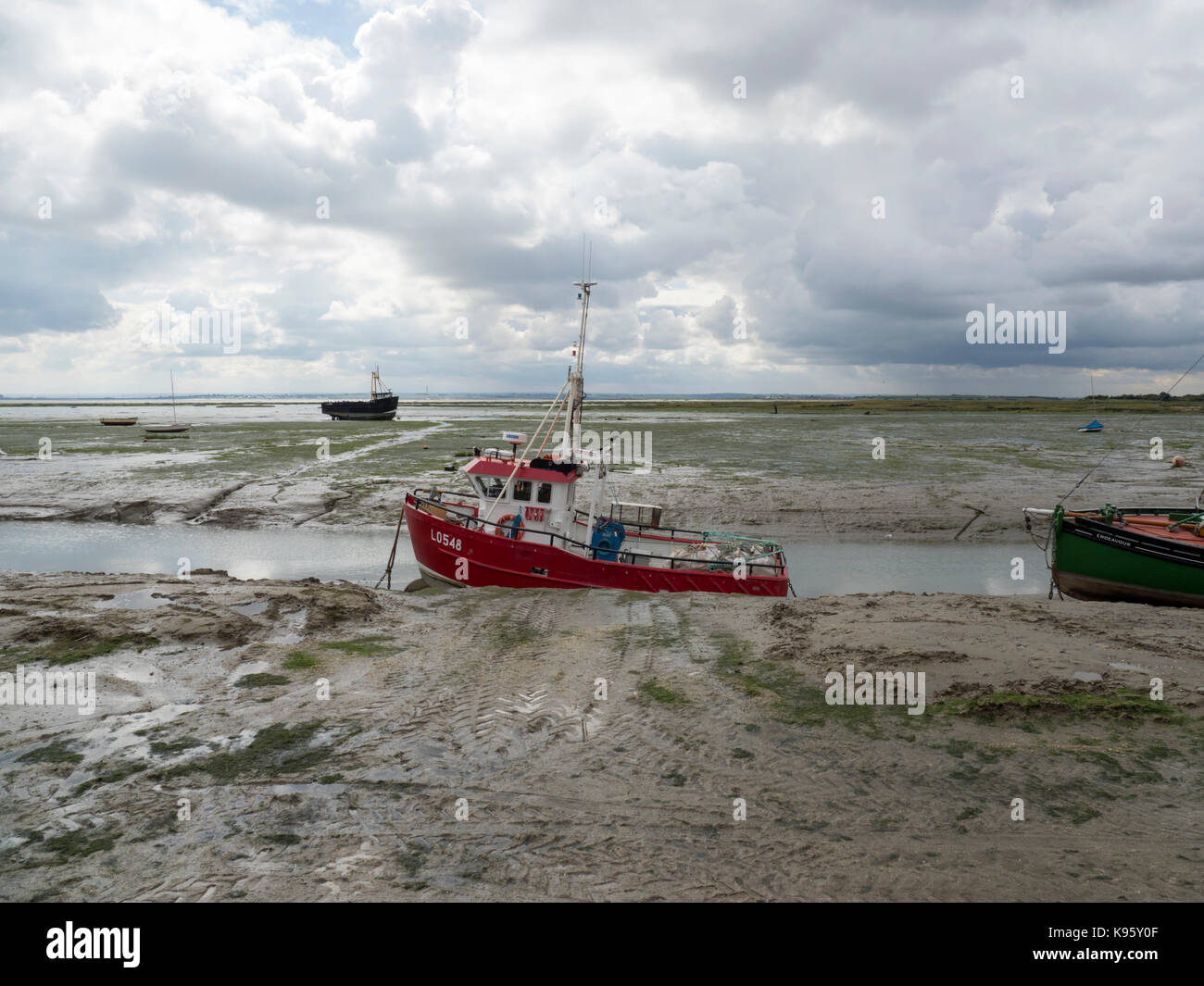 Leigh on Sea southend barche da pesca Foto Stock