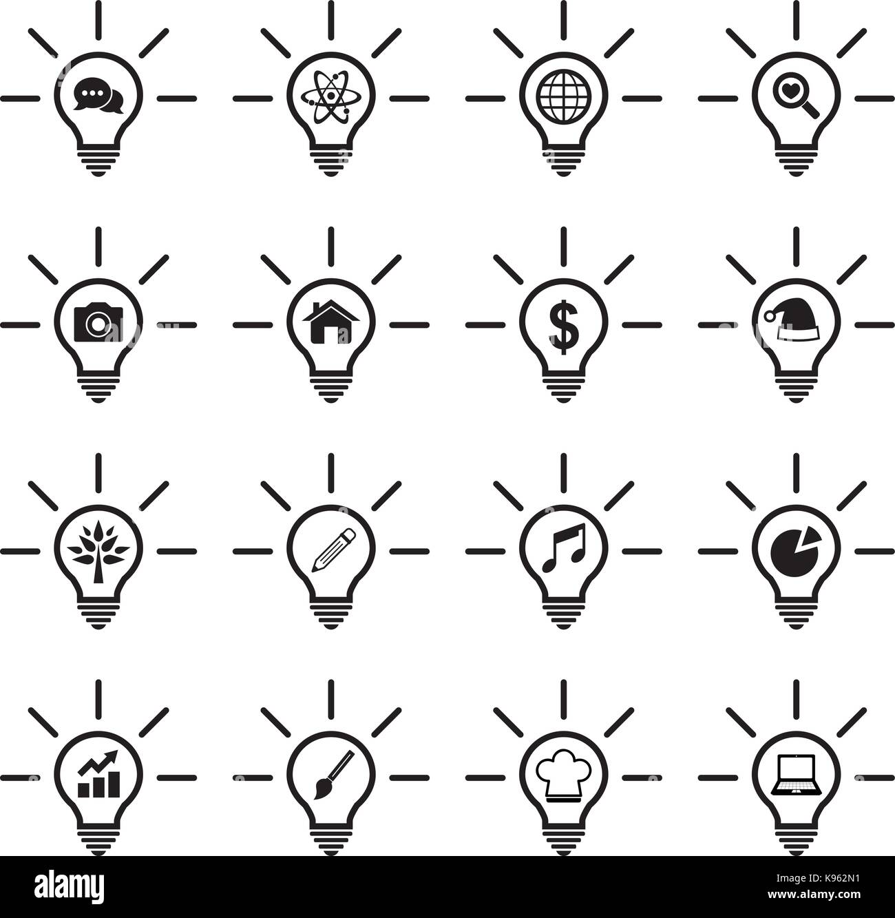 icona della lampadina Illustrazione Vettoriale
