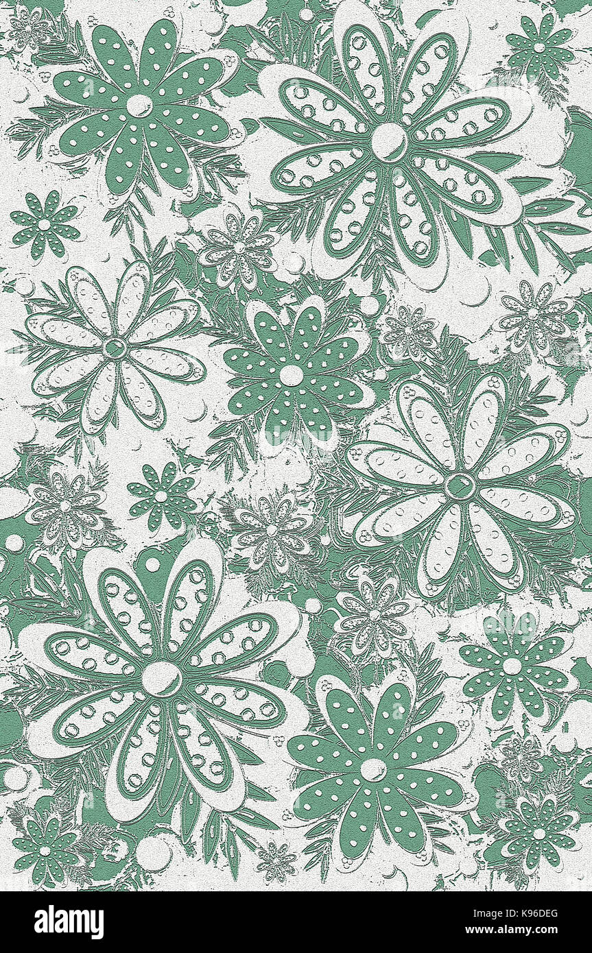 Invito nuziale coperchio è la menta verde nel colore 2D, con due diverse texture la condivisione di un design di curvatura con cerchi il bordo del rivestimento. linee verigated un Foto Stock