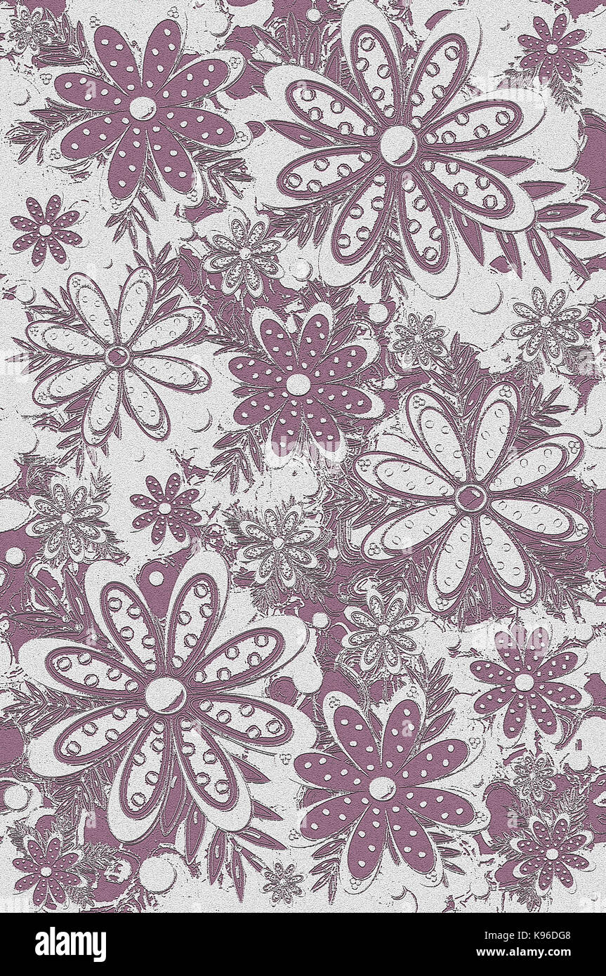 Invito nuziale coperchio è di colore rosa, 2d con due diverse texture la condivisione di un design di curvatura con cerchi il bordo del rivestimento. verigated linee e swirl Foto Stock