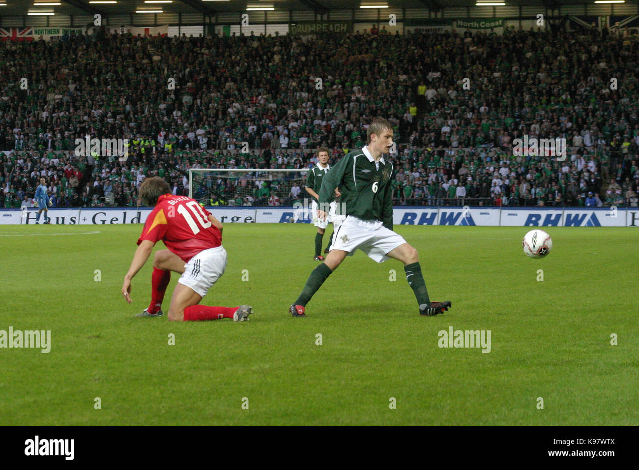 Irlanda del Nord / Germania a Windsor Park, a Belfast il 04 giugno 2005. steven davis Irlanda del Nord (6). Foto Stock