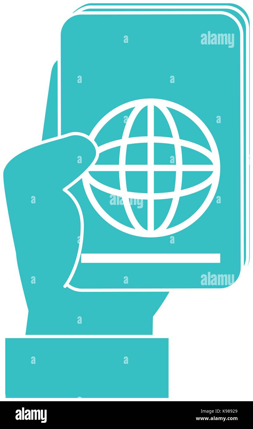 Lato umano con passaporto documento icona isolato illustrazione vettoriale design Illustrazione Vettoriale