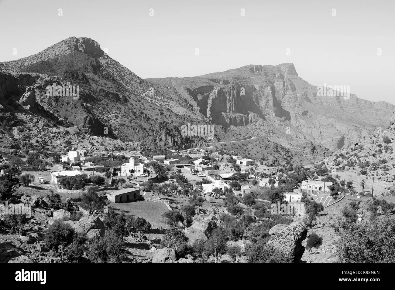 Il vecchio villaggio di montagna di Oman Foto Stock