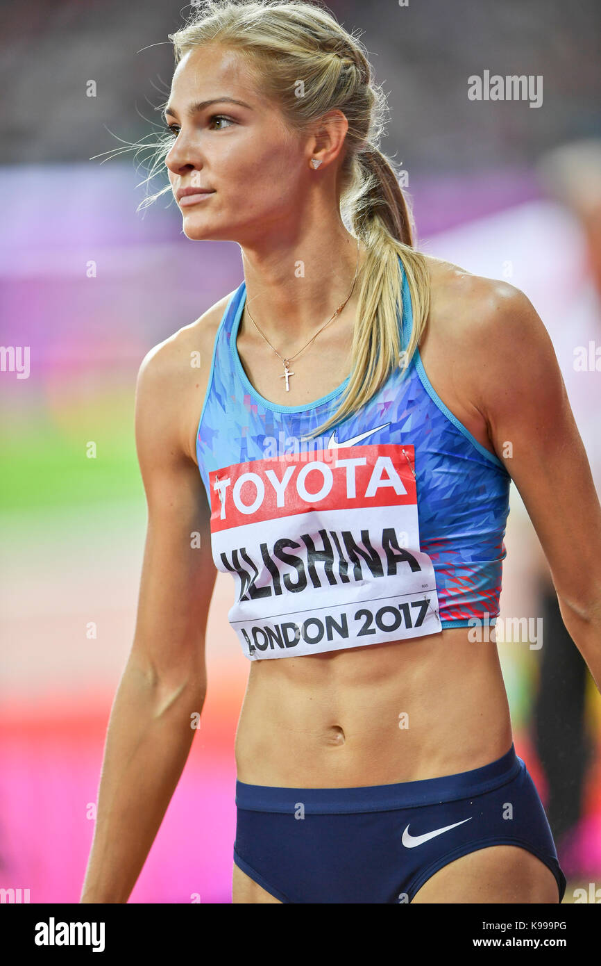 Darya Klishina (Russia) salto in lungo medaglia d argento - atletica leggera IAAF Campionati del Mondo - Londra 2017 Foto Stock