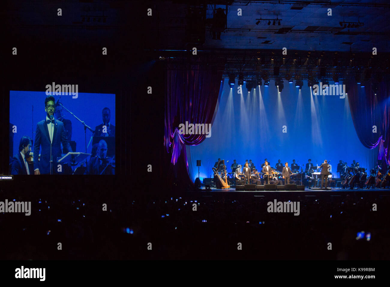 21 settembre 2017 - San Paolo, Brasile - Concerto del gruppo musicale italiano il volo a SÃ£o Paulo questo Giovedi, 21. Il gruppo è tornato in Brasile per un tour in onore dei tre tenori. (Immagine di credito: © Paulo Lopes via ZUMA Wire) Foto Stock