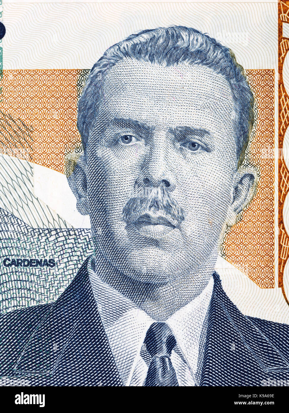 Lazaro Cardenas ritratto da messicana denaro Foto Stock