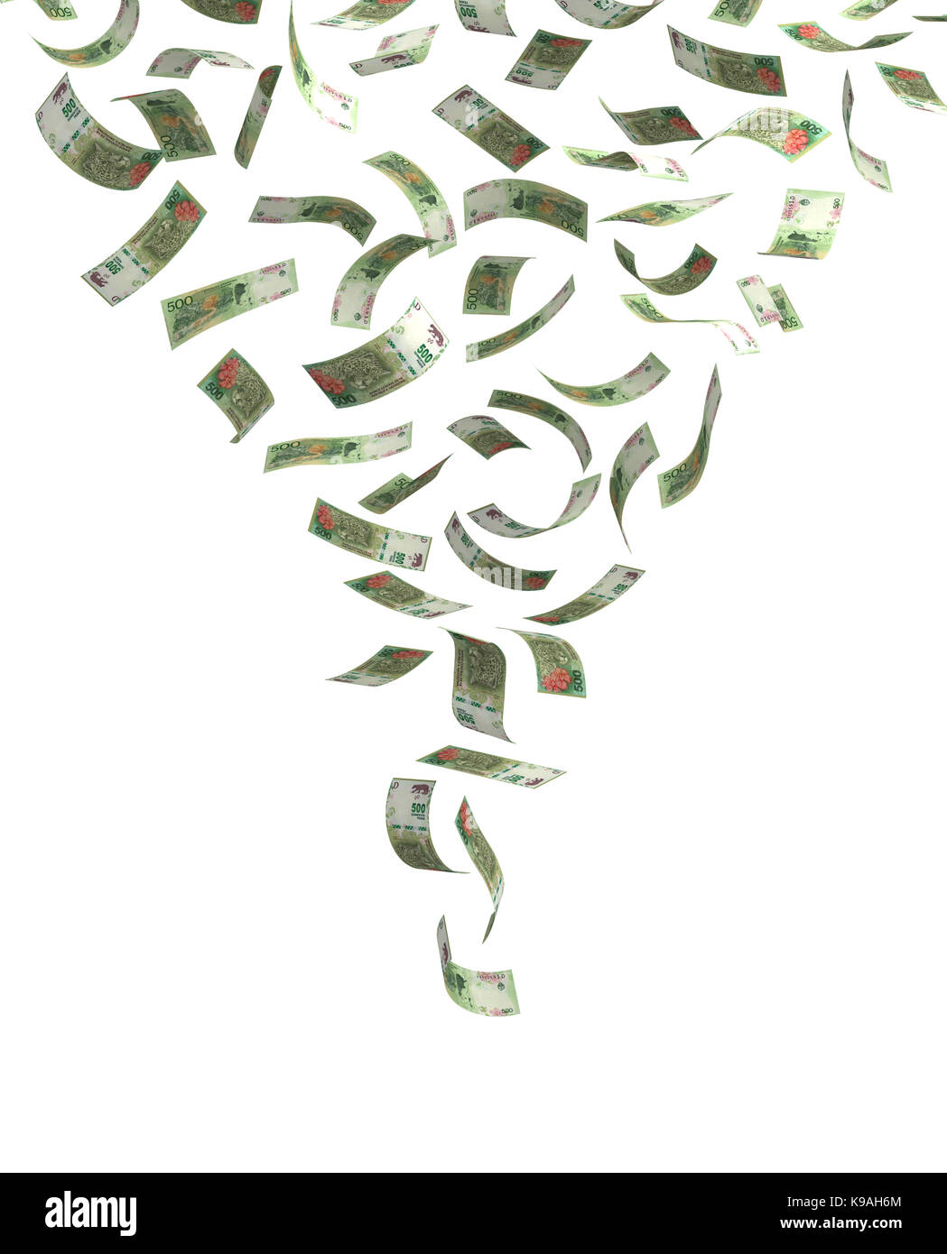 La caduta di argentina pesos (isolato con percorso di clipping) Foto Stock