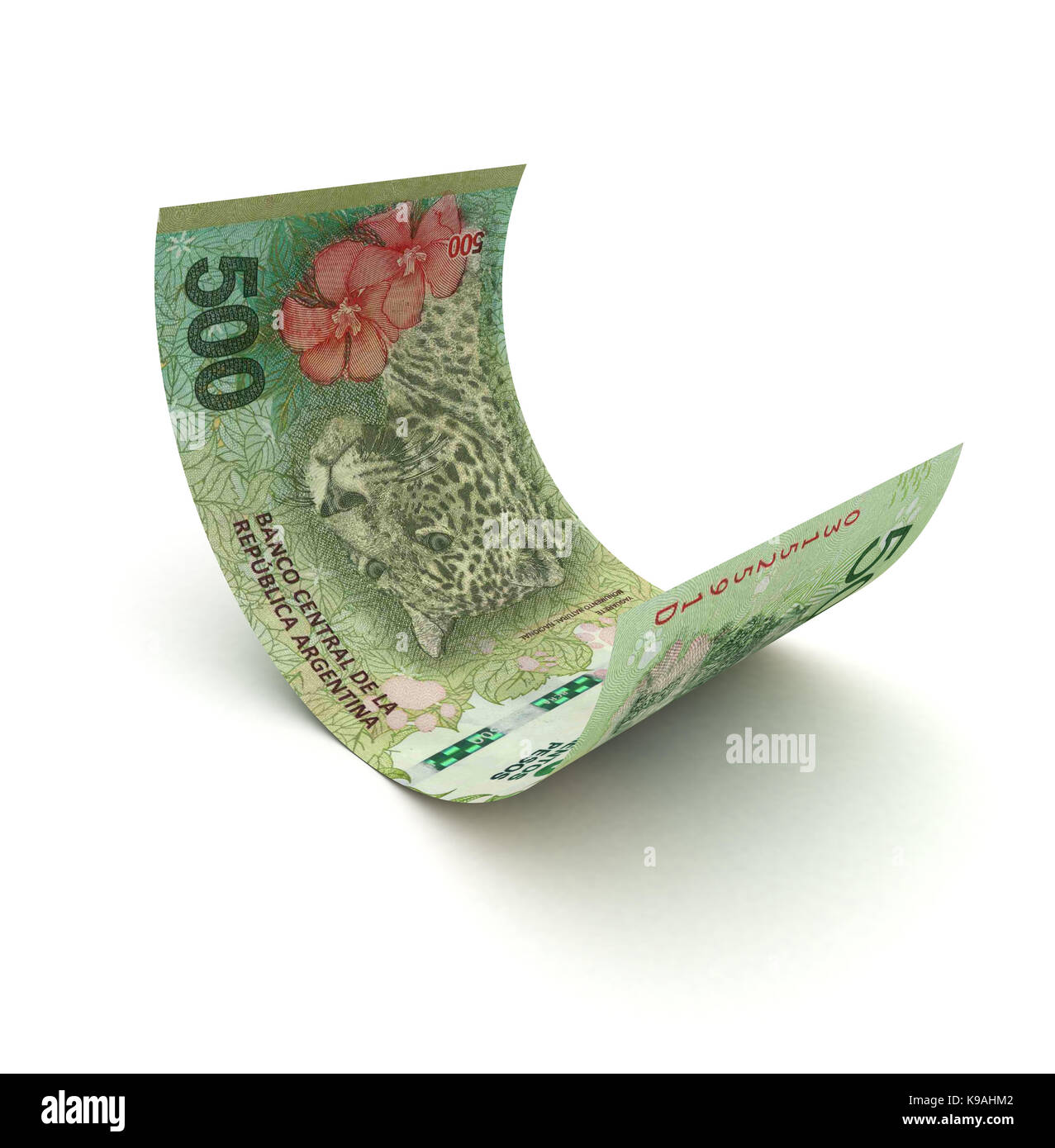 Raggomitolati argentina pesos (isolato con percorso di clipping) Foto Stock