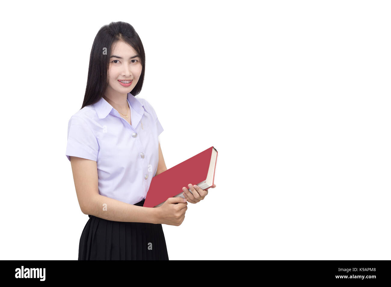 Ritratto di thai studente adulto uniforme universitaria Foto Stock