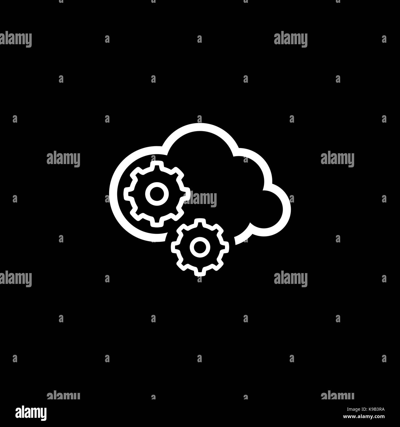 Il Cloud Icona di elaborazione. Design piatto. Illustrazione isolato Illustrazione Vettoriale