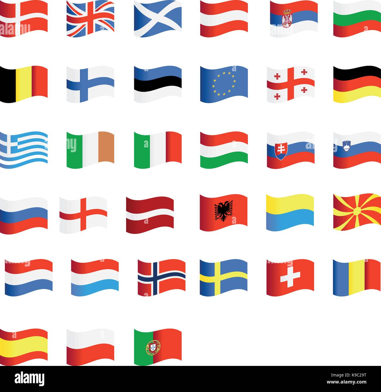 Bandiere del mondo vettore Immagine e Vettoriale - Alamy
