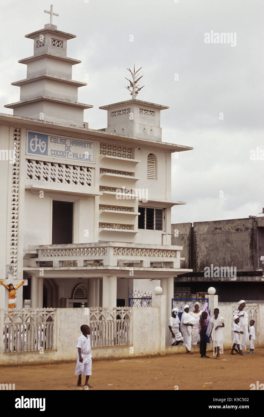 Abidjan, Costa d'Avorio, Costa d'Avorio. Una Chiesa Harrist, un cristiano di sez. Foto Stock