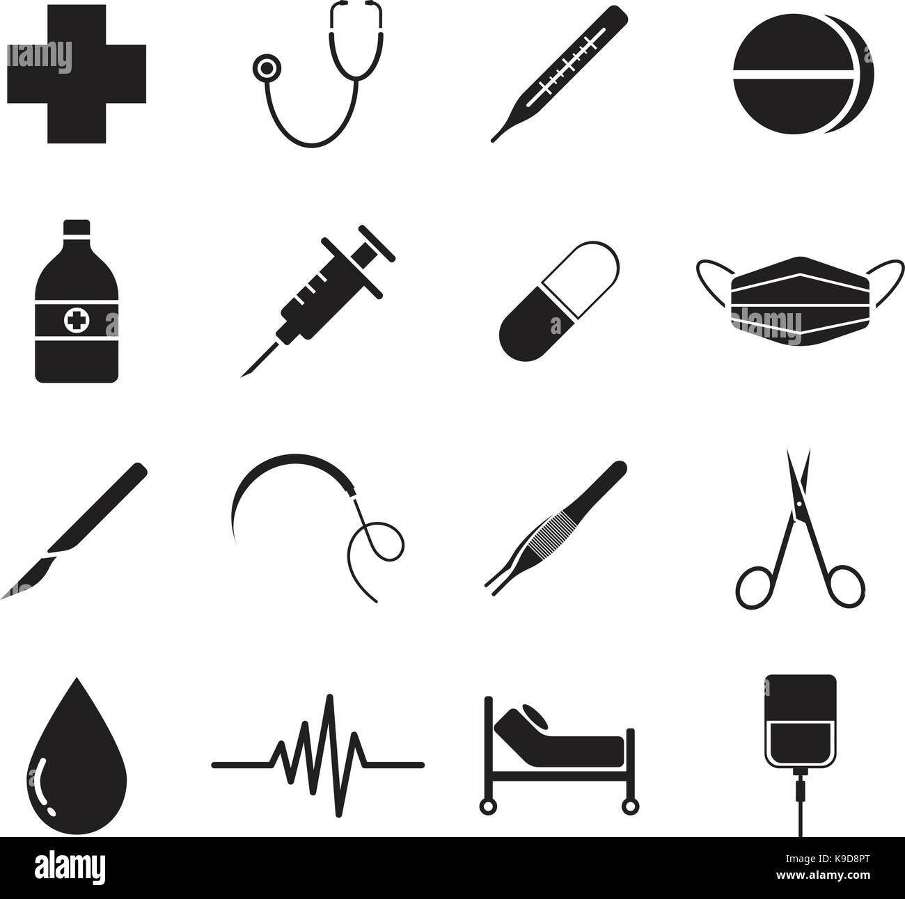 Vettore di facile utilizzo 16 nero piatto medico icon set isolato su sfondo bianco come quattro gruppi, check up, farmaceutica, chirurgia e la guarigione. Illustrazione Vettoriale Vettore di facile utilizzo 16 nero piatto medico icon set isolato su sfondo bianco come quattro gruppi, check up, farmaceutica, chirurgia e la guarigione. Illustrazione Vettoriale