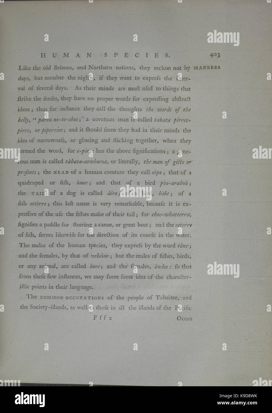 Le osservazioni fatte nel corso di un viaggio in giro per il mondo (in H.M.S. Risoluzione) sulla geografia fisica, storia naturale, etica e filosofia, soprattutto su (pagina 403) BHL34344583 Foto Stock