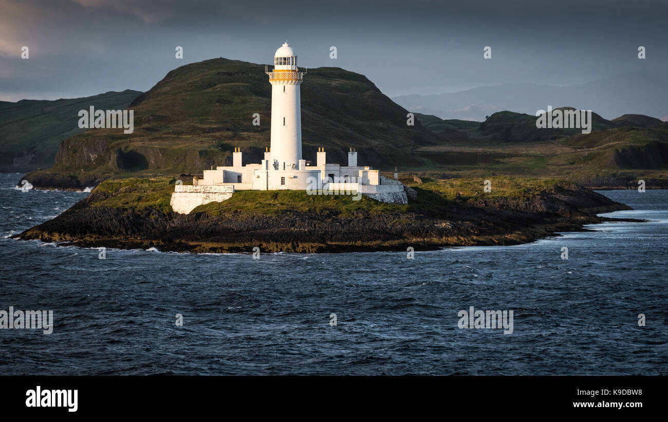 Eilean musdile faro è su un piccolo isolotto all'estrema punta meridionale di Lismore isola nel Firth of lorne situato sul traghetto tra o Foto Stock
