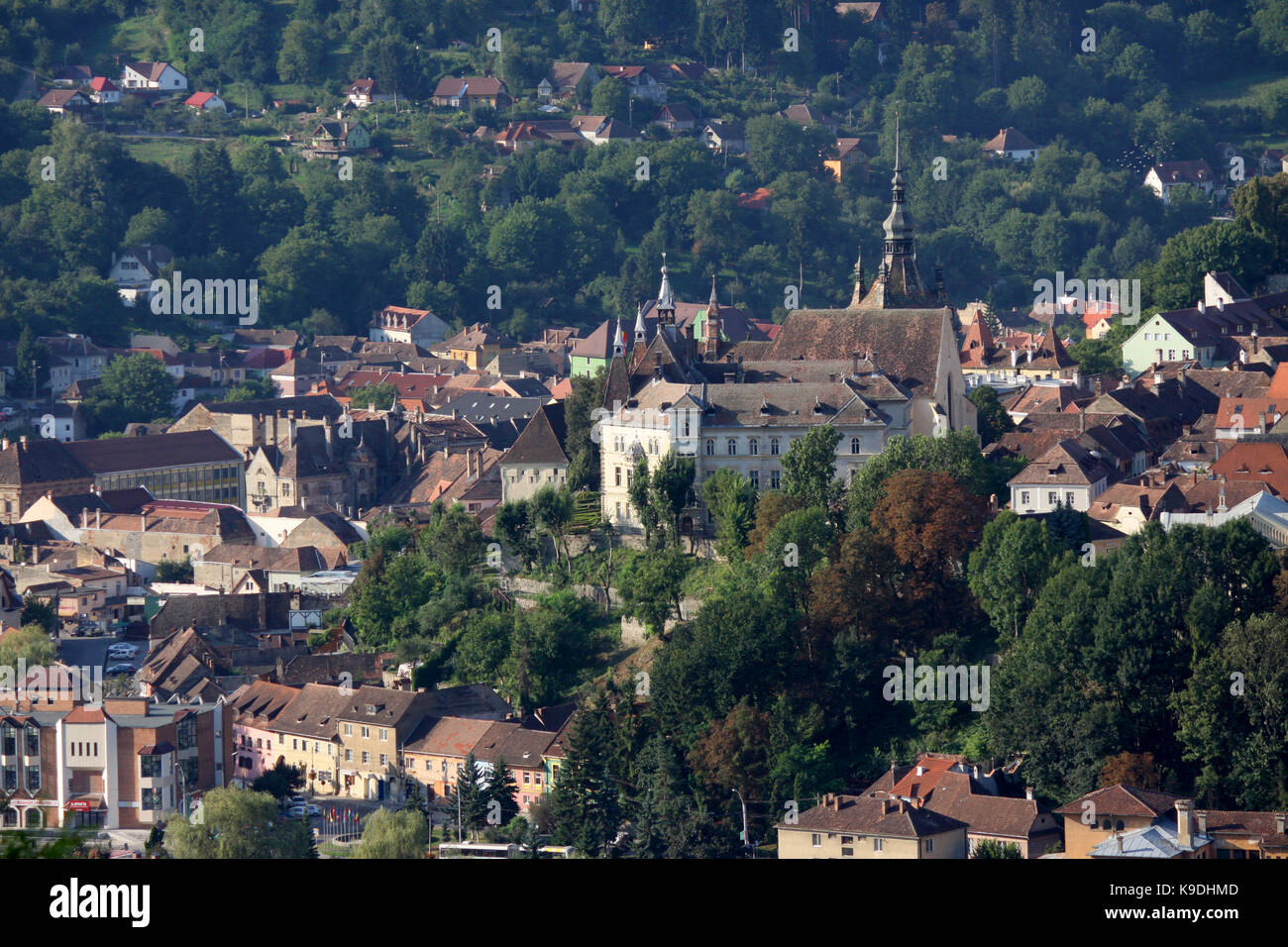 Città vecchia di Sighisoara, Romania Foto Stock