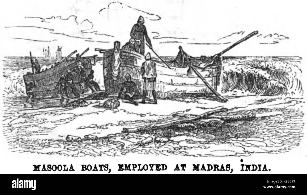 Masoola barche, impiegato a Madras, India (gennaio 1848, p.Vignette, V) copia Foto Stock