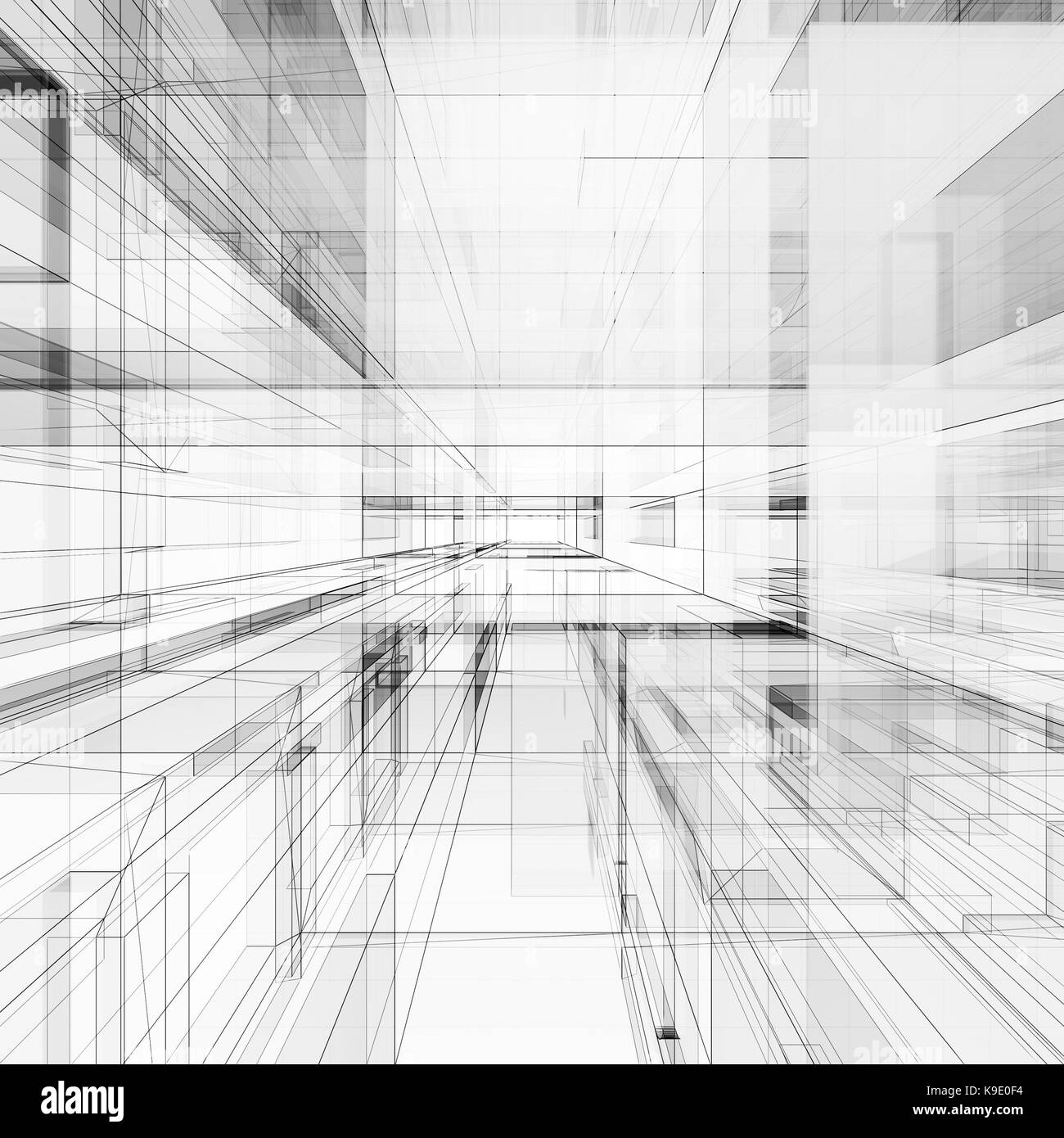 Abstract architettura rendering 3D Foto Stock