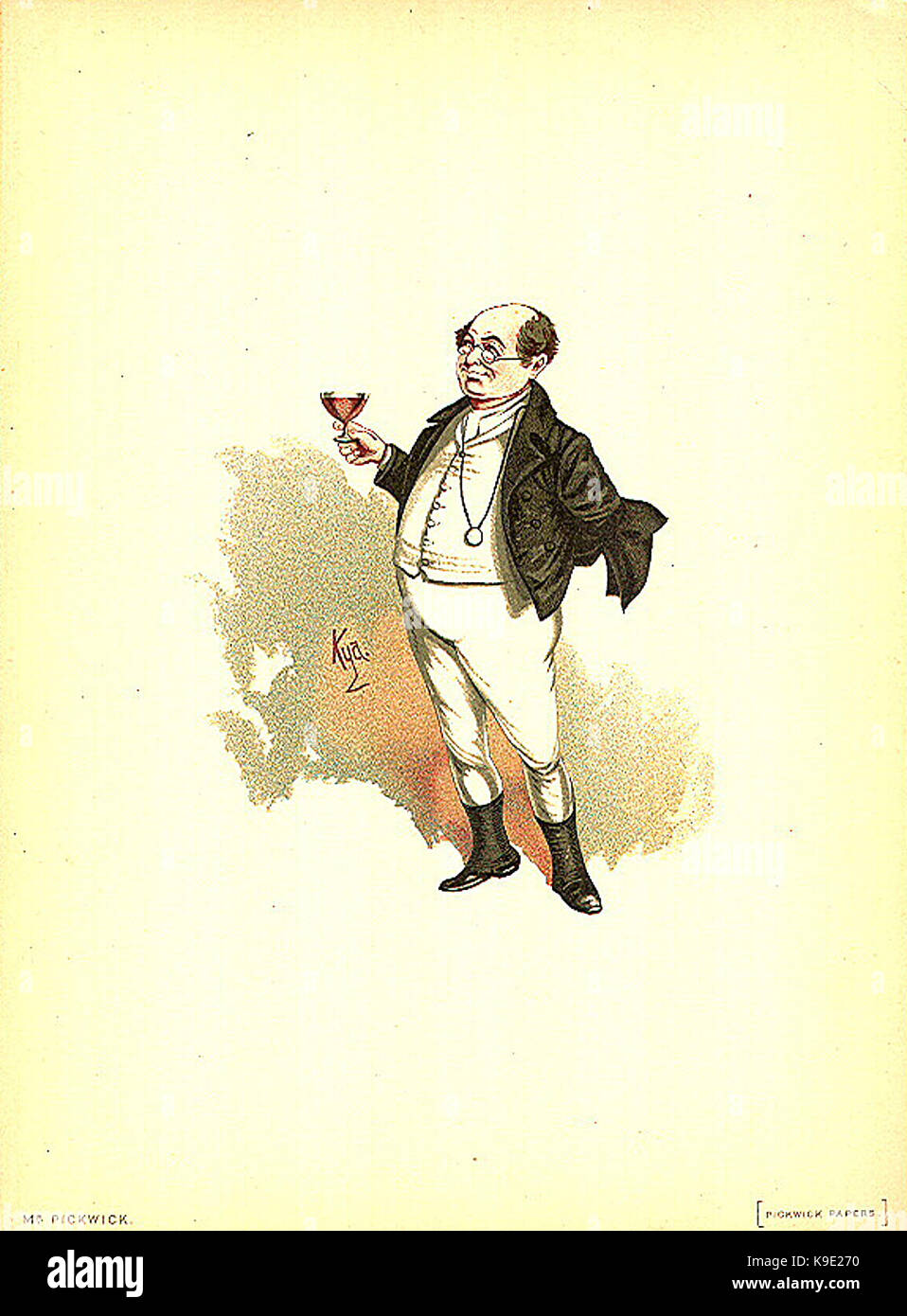 Signor Pickwick 1889 Dickens The Pickwick Papers carattere per Kyd (Joseph Clayton Clarke) Foto Stock