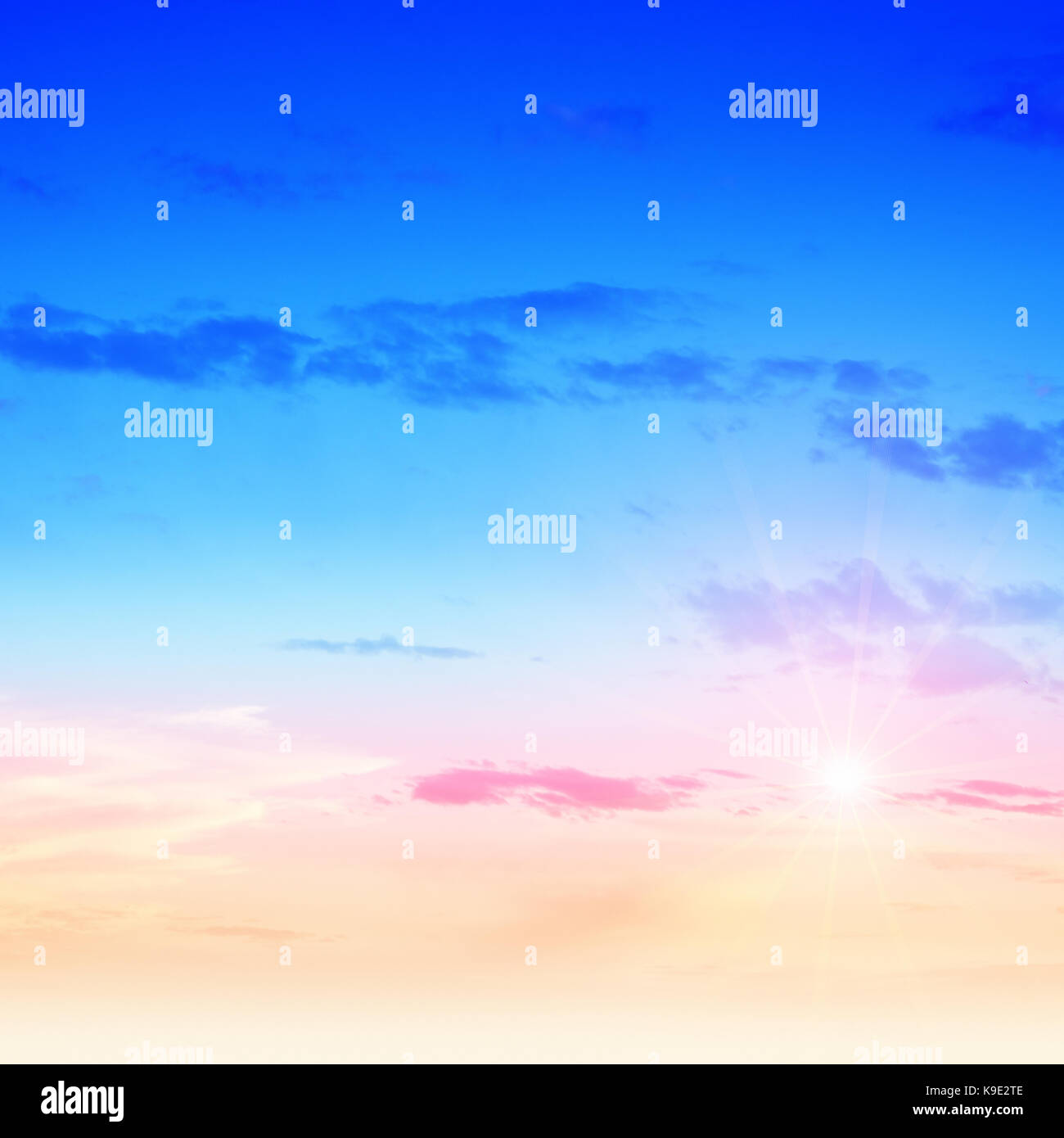 Sky sunrise aria nuvole panorama Foto Stock