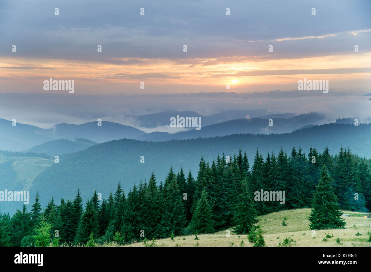 La foto ha preso per un viaggio sulle montagne dei Carpazi intorno al pop ivan. Foto Stock