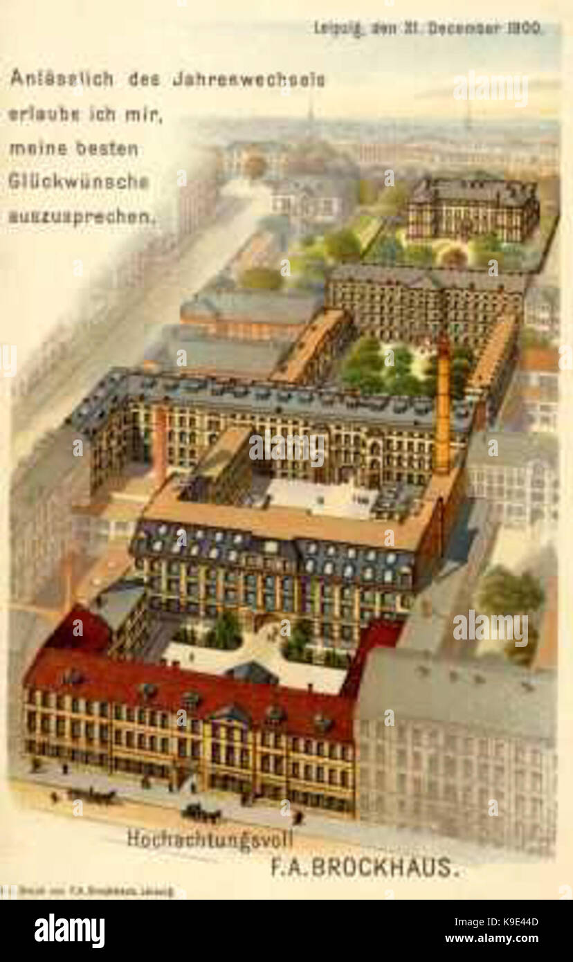Neujahrskarte brockhaus gesamtansicht Foto Stock