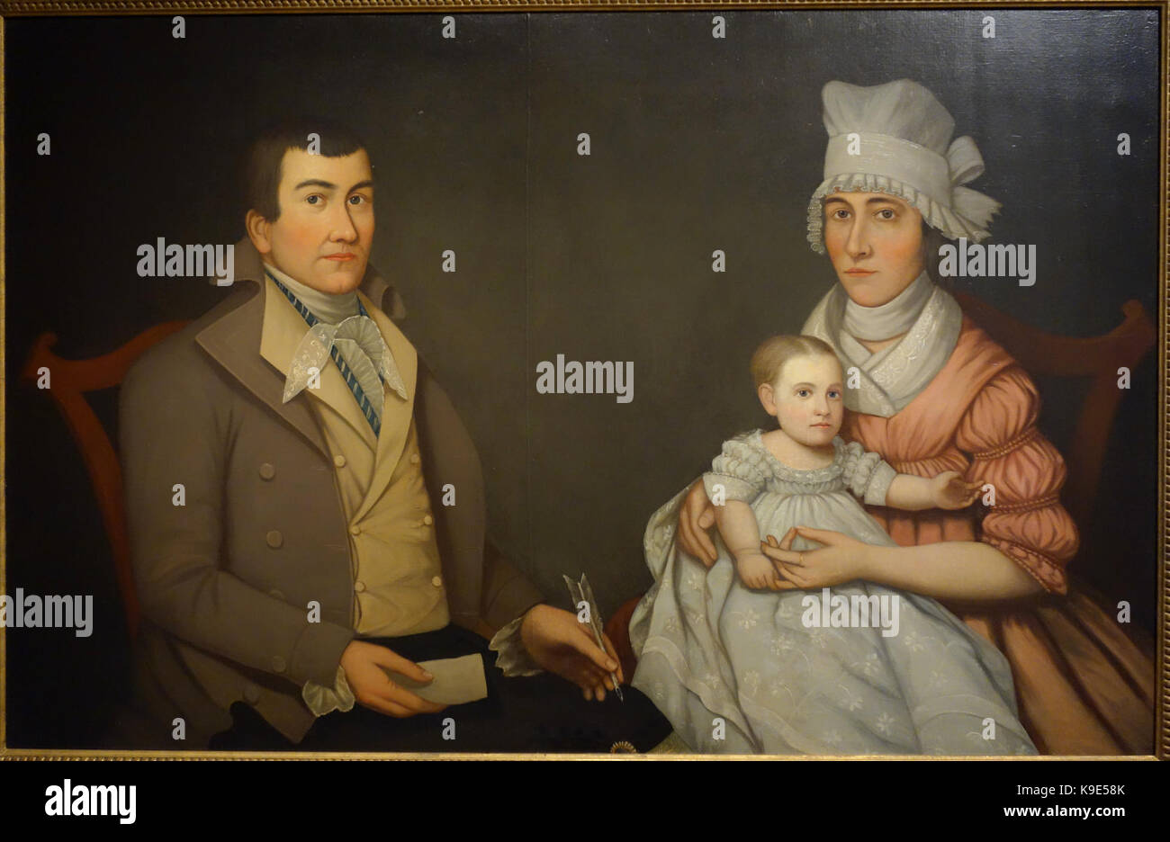 Morgan Ritratto di famiglia, artista sconosciuto, c. 1790, olio su tela New Britain Museum of American Art DSC09149 Foto Stock